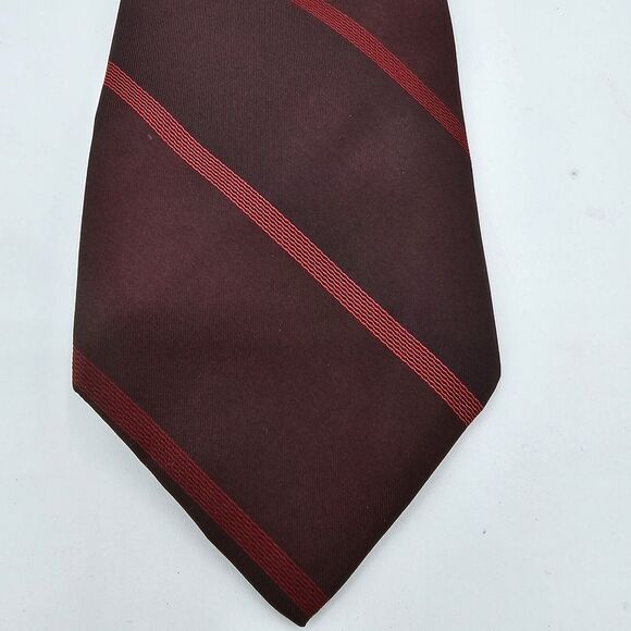 Mens Necktie Formal Donna Karen 57"Lx4"W Maroon Red Neck Tie New Silk Vintage - Picture 4 of 7